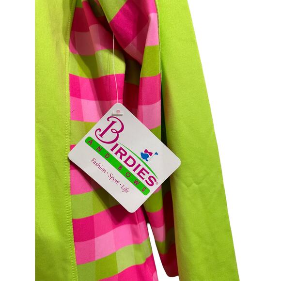 Birdies & bows lime pink sandy square‎ pullover size Large NEW - Picture 2 of 8